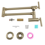 Sarlai Wall Mounted Folding Two Handle Pot Filler Gold Stainless Steel Kitchen Sink Faucet