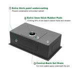 Sarlai 30in Undermount Single Bowl Gunmetal Black Stainless Steel Kitchen Sink