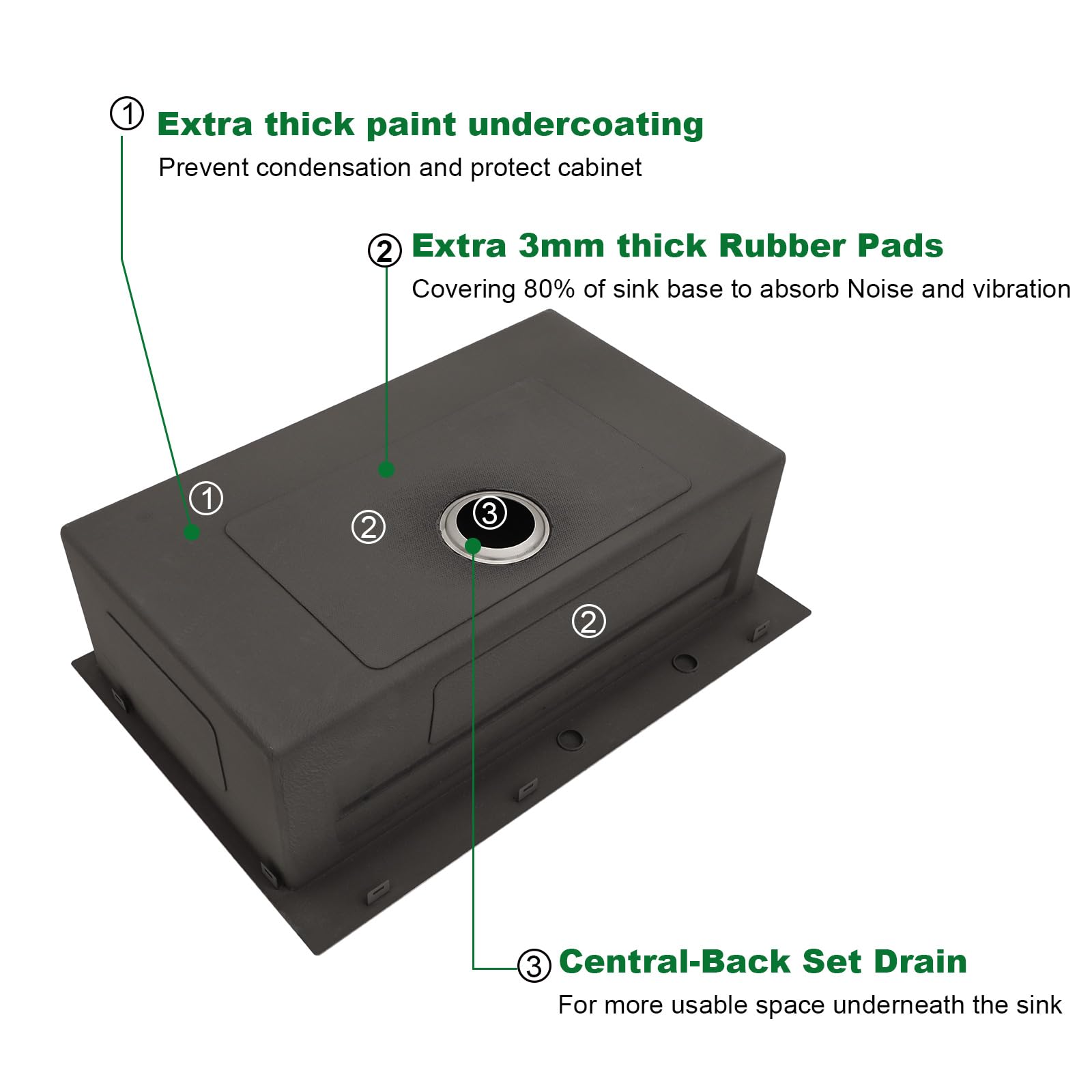 Sarlai 33'' x 22'' Drop In Double Ledges Design Workstation Kitchen Sink