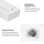 Sarlai 15''x7'' Floating Wall Hang White Porcelain Ceramic Bathroom Vessel Sink-Left Hand