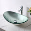 Sarlai Modern Artistic Tempered Glass Bathroom Vessel Sink, Countertop Bowl Basin for Lavatory Vanity Cabinet