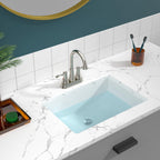 Sarlai 21'' x 14'' White Ceramic Undermount Rectangular Bathroom Sink