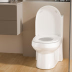 Sarlai Compact One Piece Elongated Toilet for Small Bathroom, Comfort Chair Height Dual Flush 1.1/1.6 GPF White Ceramic, 12'' Rough-In