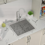Sarlai 25'' x 22'' Stainless Steel Drop-in Single Bowl Laundry Deep Utility Sink