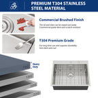 Sarlai 30''x22''Drop In Workstation Kitchen Sink 16 Gauge SUS304 Stainless Steel Single Bowl Topmount Sink with Accessories