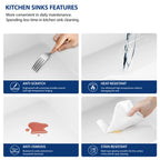 Sarlai 32in White Undermount Single Bowl Fireclay Ceramic Kitchen Sink