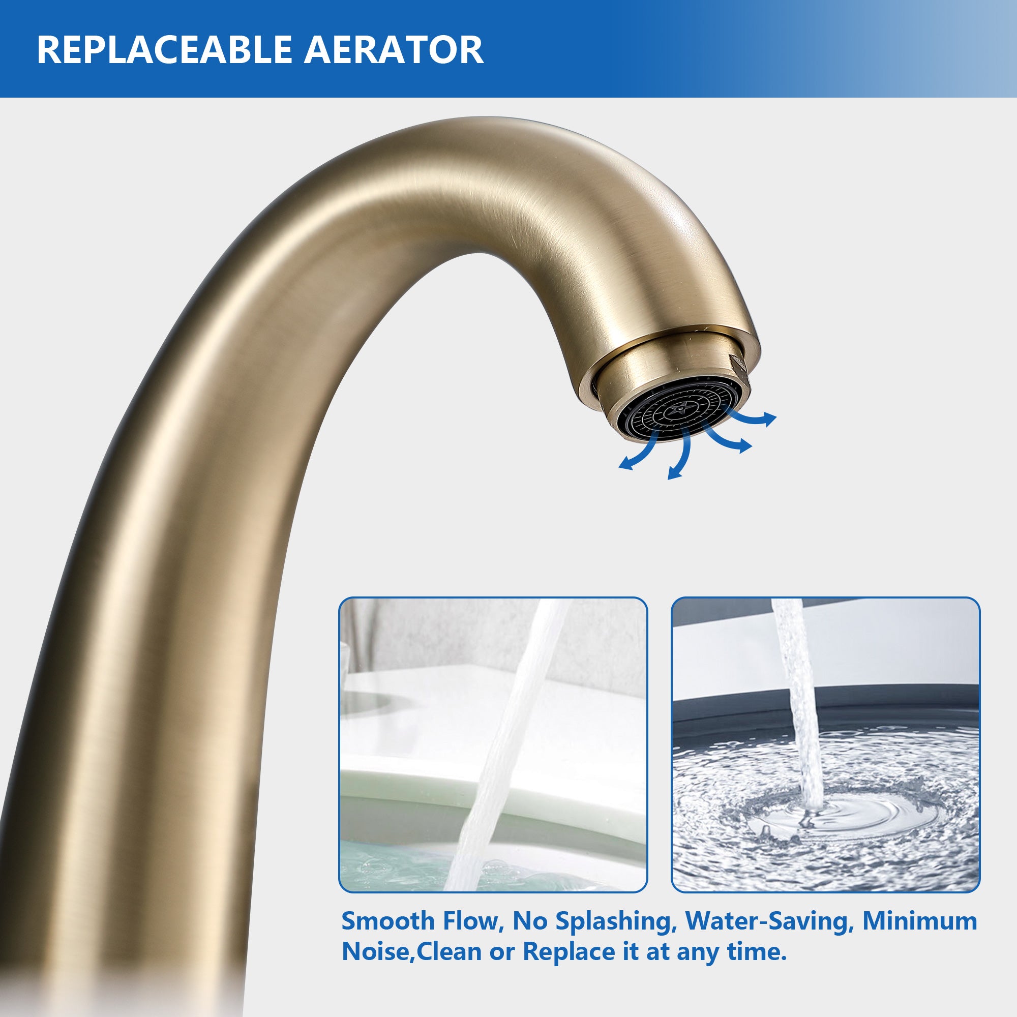 Sarlai 3-Hole 2-Handle Brass Bathroom Sink Faucet