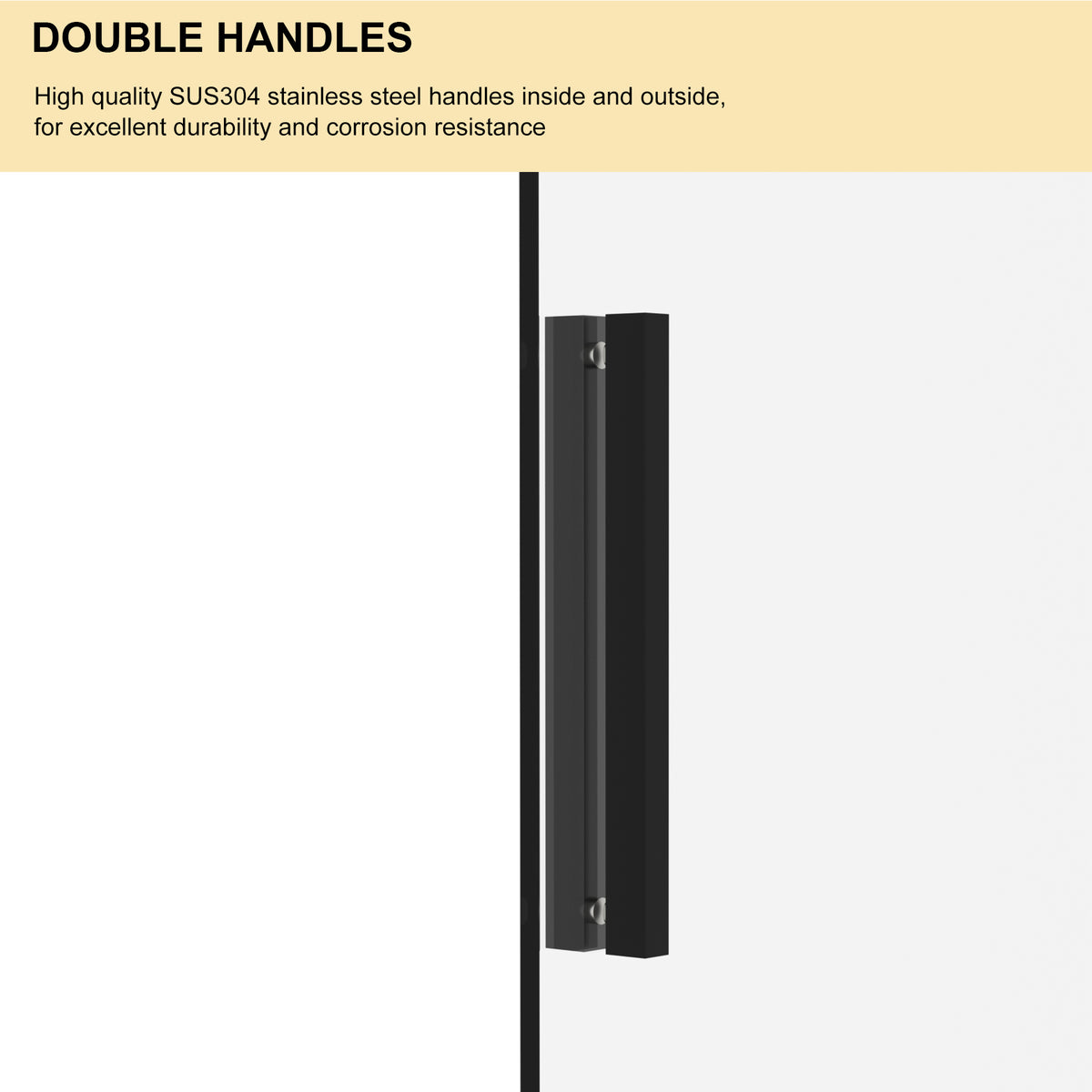 Sarlai 42''x 76''Corner Sliding Shower Enclosure Matte Black Framed Tempered Glass Shower Door