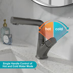 Sarlai 3 Modes 360° Rotating Pull Down Sprayer Stainless Steel Bathroom Faucet