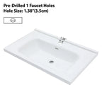 Sarlai 32'' x 20'' Drop-In Ceramic White Bathroom Sink Basin
