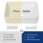 Sarlai 19'' x 15'' White Ceramic Rectangle Countertop Vessel Bathroom Sink
