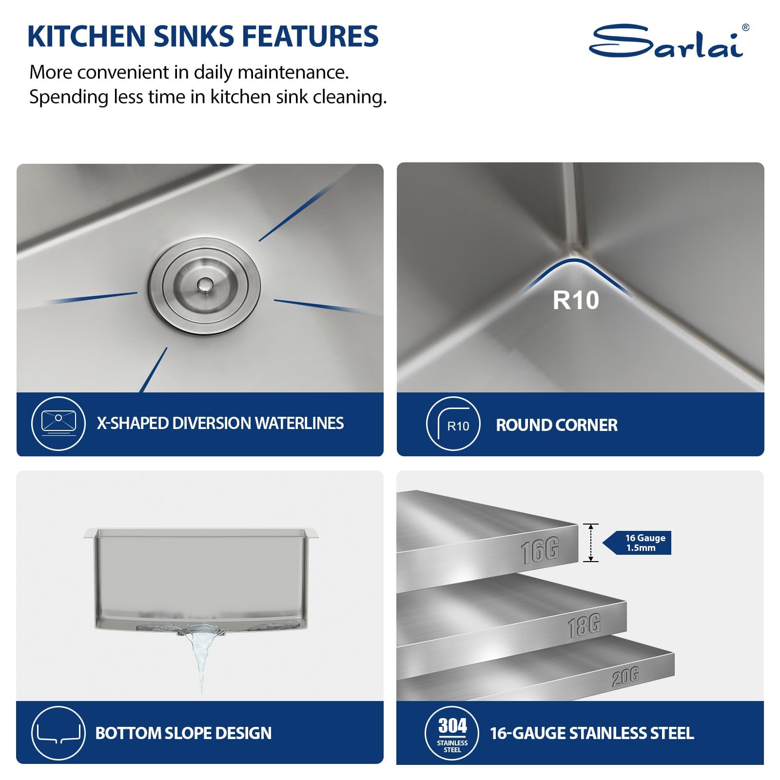 Sarlai 21''x18'' Undermount Bar Sink with Faucet, 16 Gauge Stainless Steel Ledge Workstation Outdoor RV Bar Prep Small Kitchen Basin