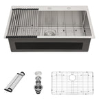 Sarlai 33in Drop In Single Bowl Stainless Steel Kitchen Sink