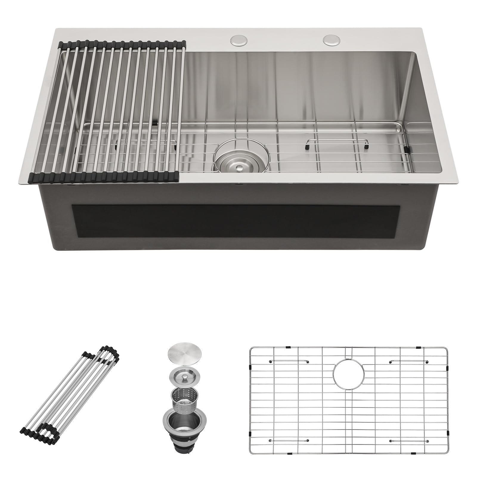 Sarlai 33in Drop In Single Bowl Stainless Steel Kitchen Sink