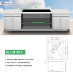 Sarlai 15in Undermount Gunmetal Black Nano Brushed Single Bowl Stainless Steel Bar Sink