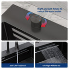 Sarlai 31'' Stainless Steel Single Bowl Topmount Waterfall Workstation Kitchen Sink