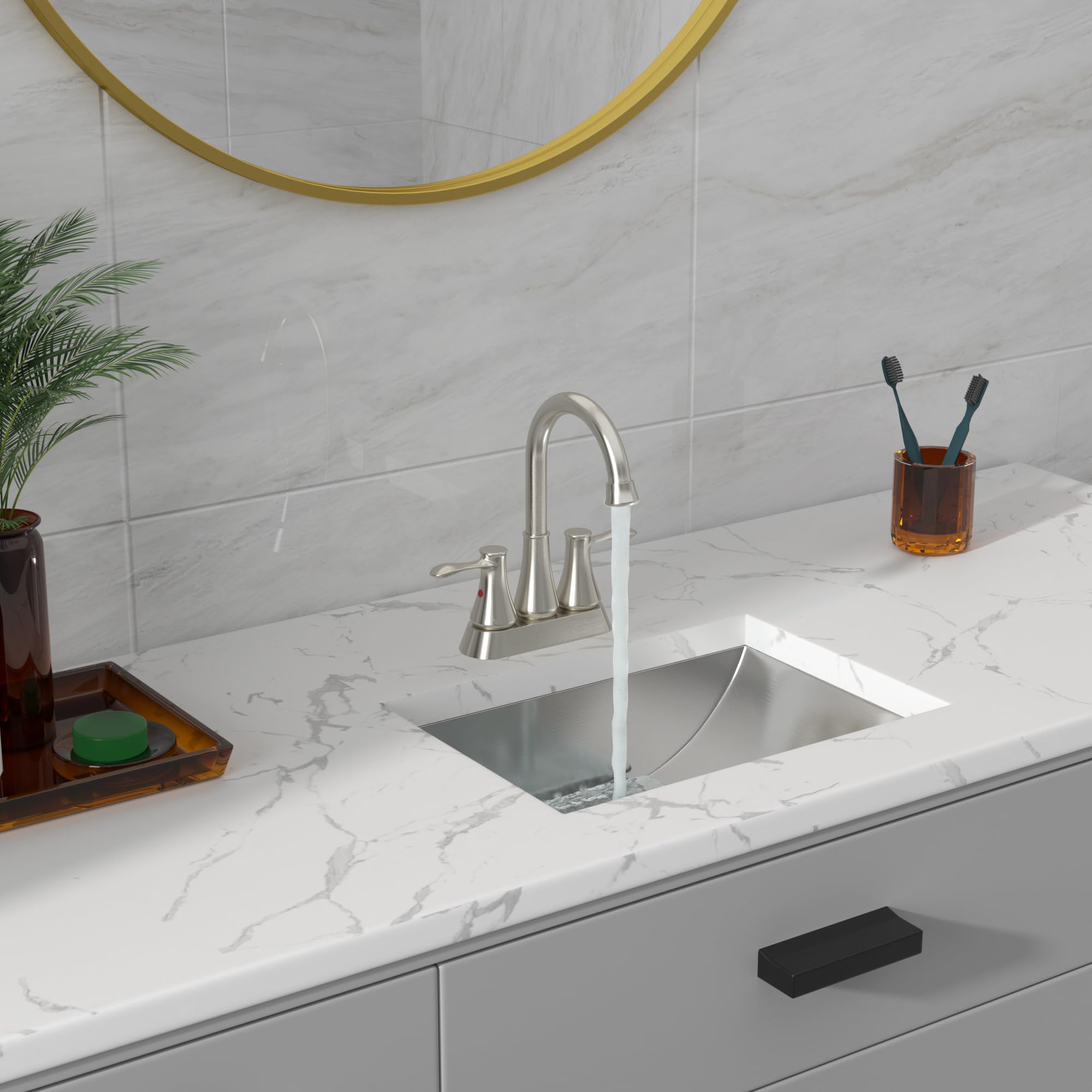 Sarlai 18'' Stainless Steel Undermount Rectangle Bathroom Sink with Drain