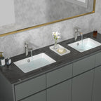 Sarlai 20in Undermount Pure White Porcelain Ceramic Lavatory Vanity Vessel Sink