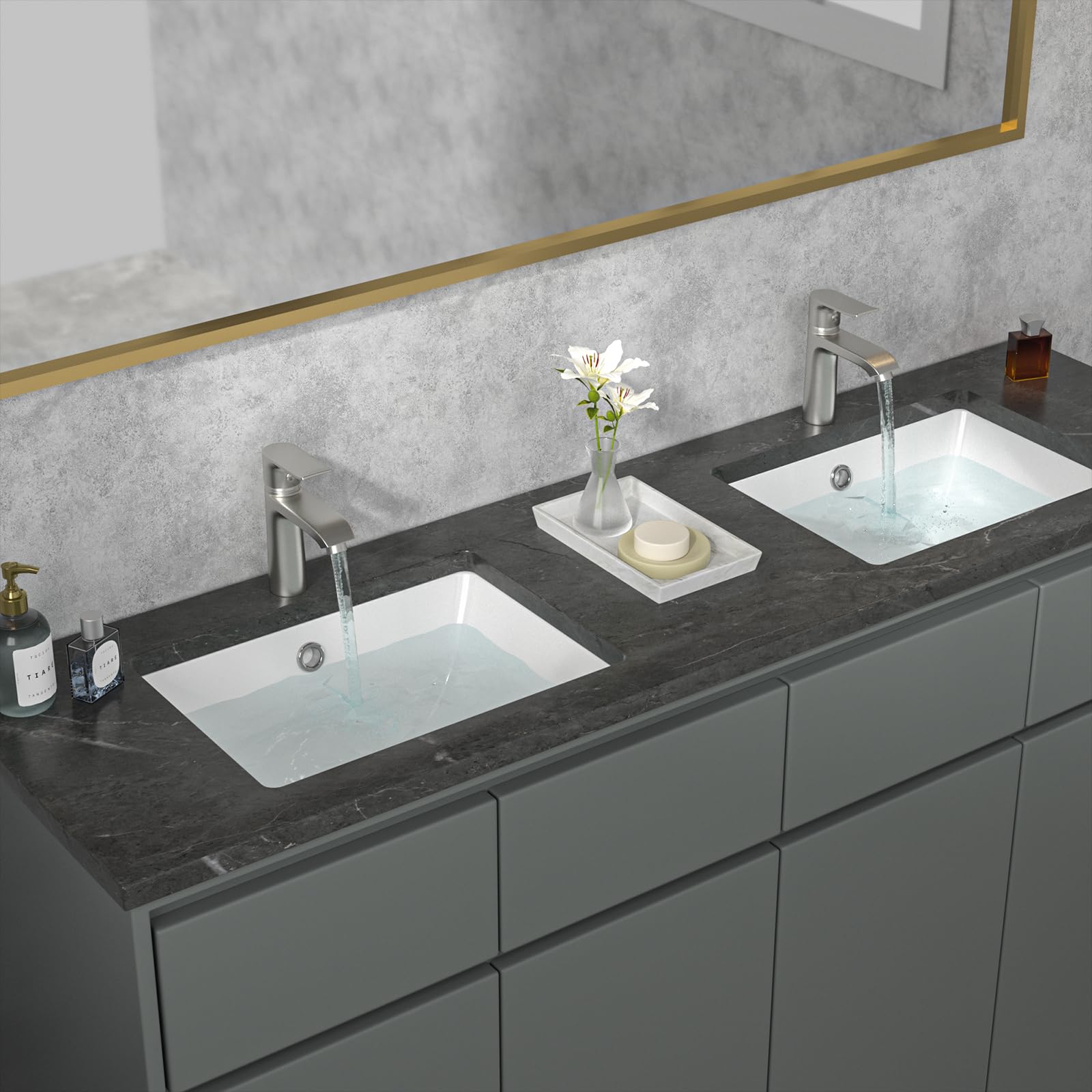 Sarlai 20in Undermount Pure White Porcelain Ceramic Lavatory Vanity Vessel Sink