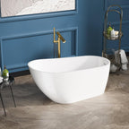 Sarlai Modern High-Back White Acrylic Freestanding Bathtub
