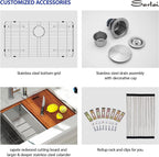 Sarlai 32'' Stainless Steel Single Bowl Undermount Workstation Kitchen Sink