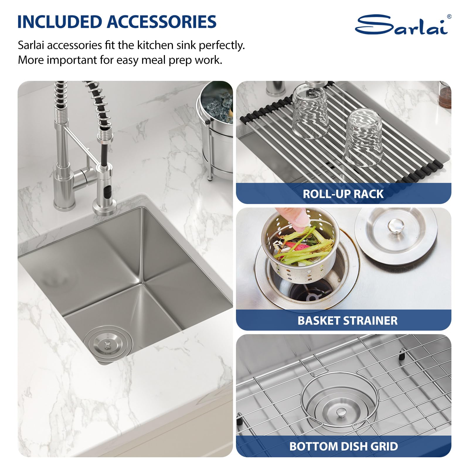 Sarlai 14'' x 18'' Stainless Steel Single Bowl Undermount Bar Sink