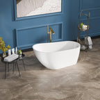 Sarlai Modern High-Back White Acrylic Freestanding Bathtub
