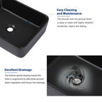Sarlai 19''x15'' Above Counter Rectangular Black Porcelain Ceramic Bathroom Vessel Sink
