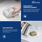 Sarlai 33'' x 22'' Quartz Waterfall Single Bowl Drop-in Workstation Kitchen Sink