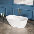 Sarlai Modern Slipper Shape White Acrylic Freestanding Bathtub