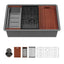 Sarlai 30in Undermount Gunmetal Black Single Bowl Stainless Steel Workstation Kitchen Sink
