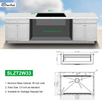 Sarlai 33'' x 22'' Drop In Double Ledges Design Workstation Kitchen Sink