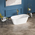 Sarlai Modern Oval White Acrylic Freestanding Bathtub