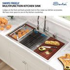 Sarlai 36in Drop In Single Bowl Stainless Steel Workstation Kitchen Sink