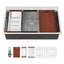 Sarlai 36in Drop In Double Bowl 60/40 Low Divide Stainless Steel Workstation Kitchen Sink