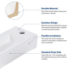 Sarlai 15''x7'' White Porcelain Ceramic Wall Mounted Bathroom Vessel Sink