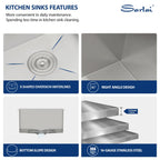 Sarlai 23 Undermount Laundry Sink - 23x18x12 Inch Undermount Utility Sink Rectangular Deep Single Bowl 16 Gauge Stainless Steel Under Counter Kitchen Laundry Tub Utility Sink Basin