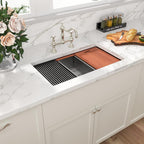 Sarlai 30'' Stainless Steel Black Single Bowl Workstation Kitchen Sink