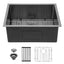 Sarlai 23'' x 18'' Undermount Gunmetal Black Single Bowl Stainless Steel Bar Sink