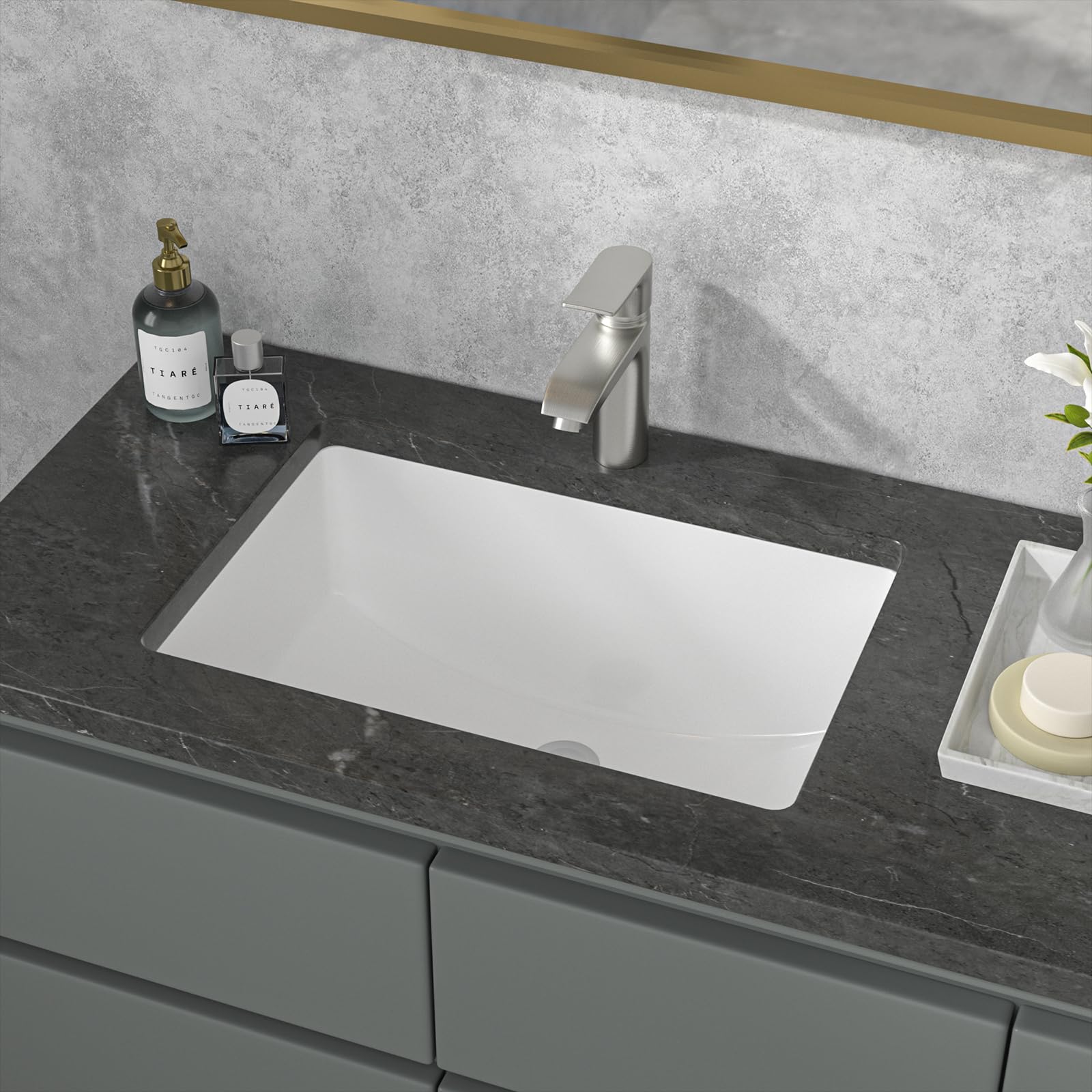 Sarlai 21'' x 14'' White Ceramic Undermount Rectangular Bathroom Sink