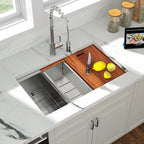 Sarlai 32'' Stainless Steel Single Bowl Undermount Workstation Kitchen Sink