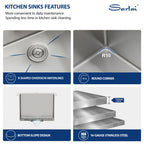 Sarlai 15in Topmount Single Bowl Stainless Steel Bar Sink