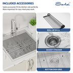 Sarlai 25'' x 22'' Stainless Steel Drop-in Single Bowl Laundry Deep Utility Sink