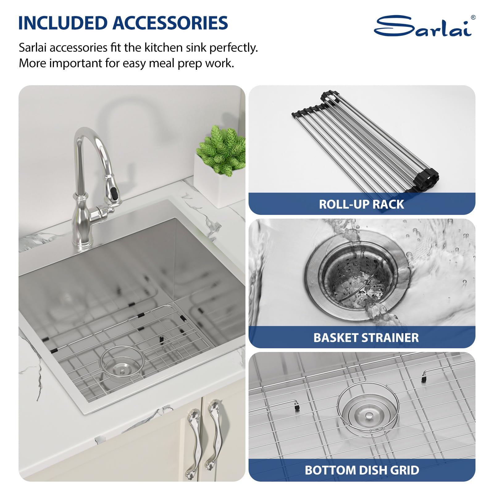 Sarlai 25'' x 22'' Stainless Steel Drop-in Single Bowl Laundry Deep Utility Sink