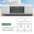 Sarlai 36 Inch Double Bowl 50/50 Low Divide Undermount Stainless Steel Kitchen Sink with Accessories