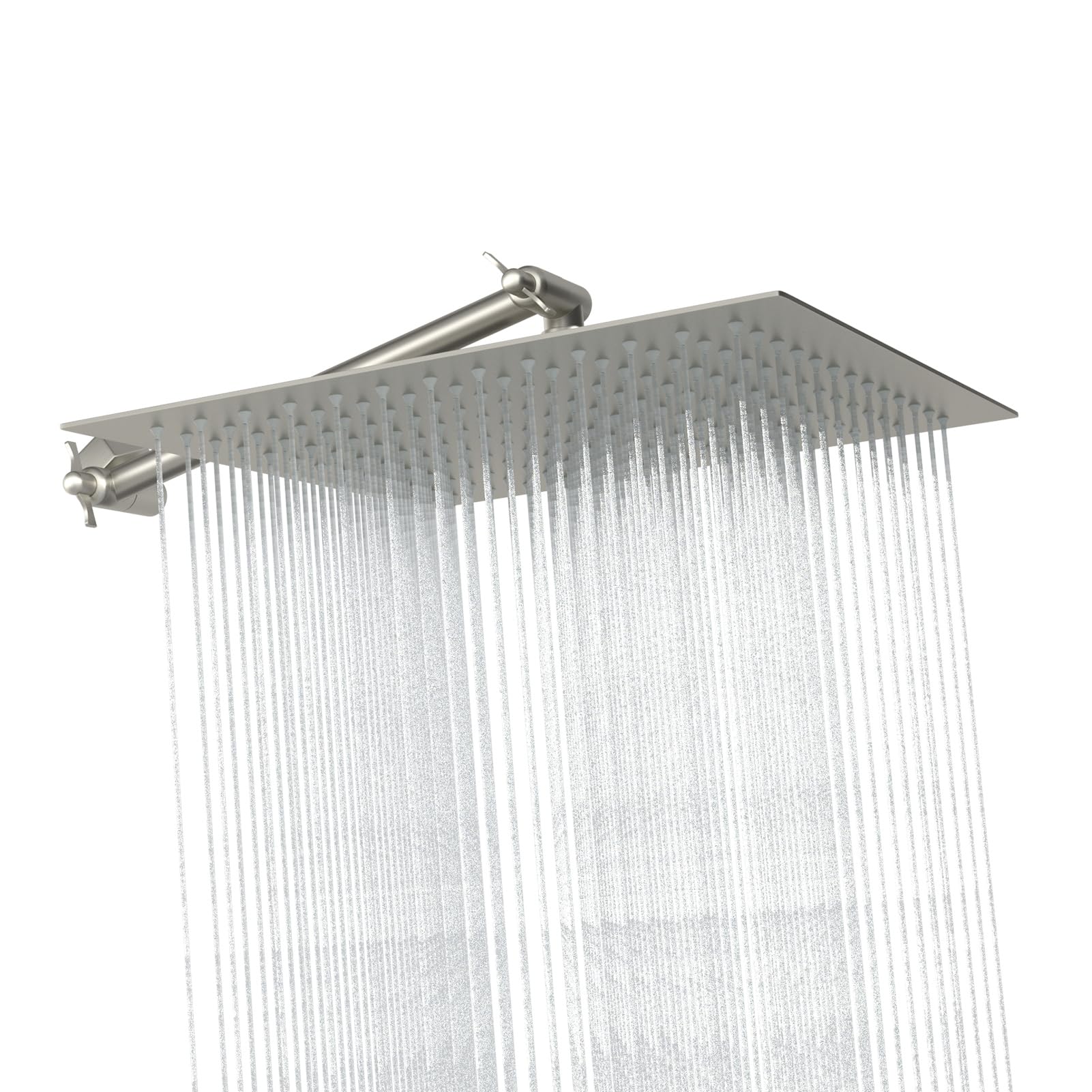Sarlai 12'' Ultra Thin Square 304 Stainless Steel Rain Shower Head, Brushed Nickel with 11'' Solid Brass Adjustable Extension Arm Main image