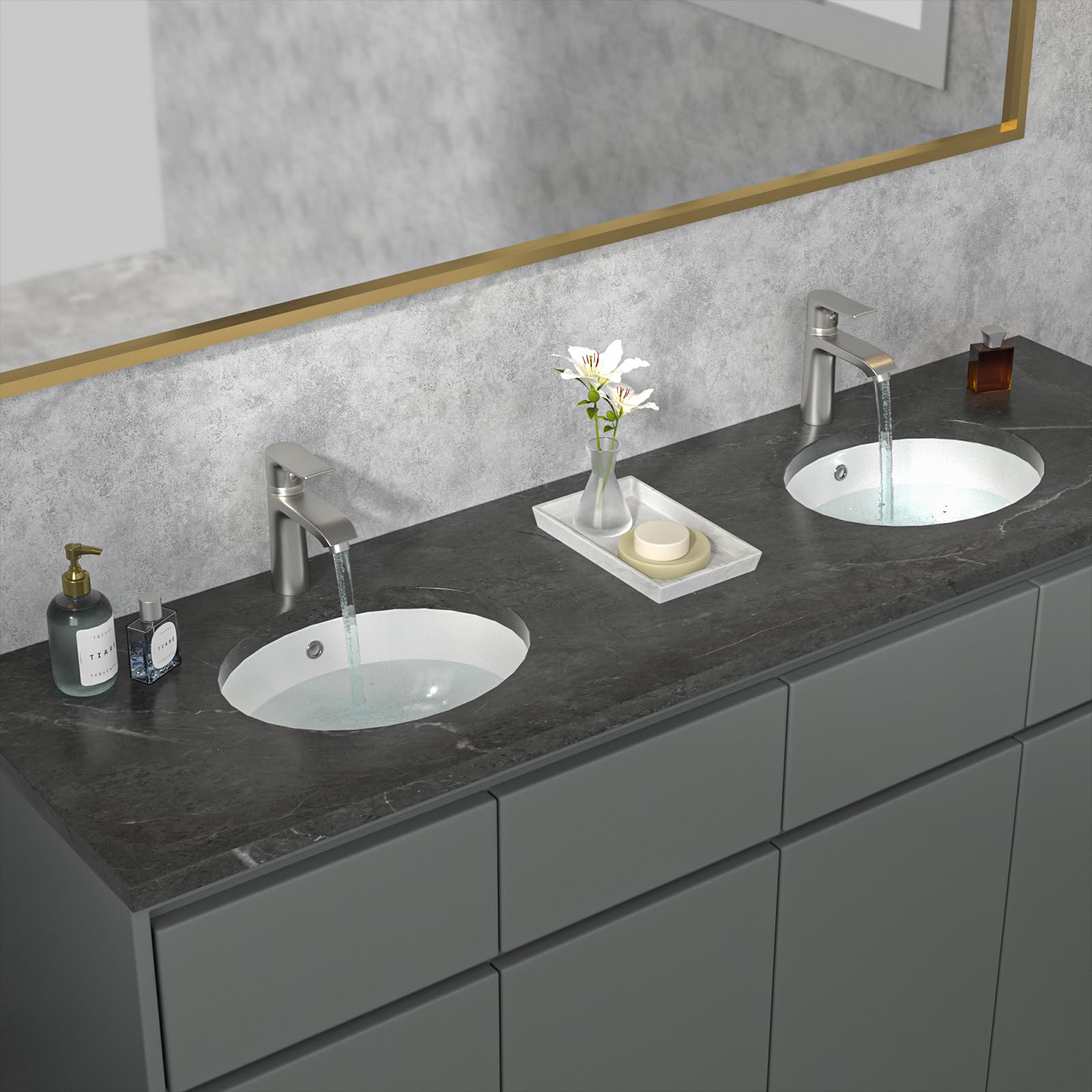 Sarlai 16in Undermount Oval Pure White Porcelain Ceramic Bathroom Vessel Sink