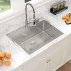 Sarlai 28'' x 22'' Stainless Steel Drop-In Double Hole Single Bowl Kitchen Sink