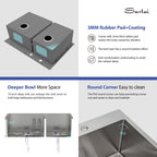 Sarlai 33'' x 22'' Stainless Steel Double Bowl Drop-in Kitchen Sink