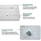 Sarlai 17.5''x13'' Diamond Rectangular Tempered Glass Bathroom Vessel Sink, Countertop Basin with Pop-up Drain Combo